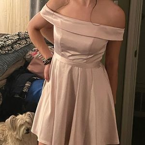 Sequin hearts Off the shoulder dress.